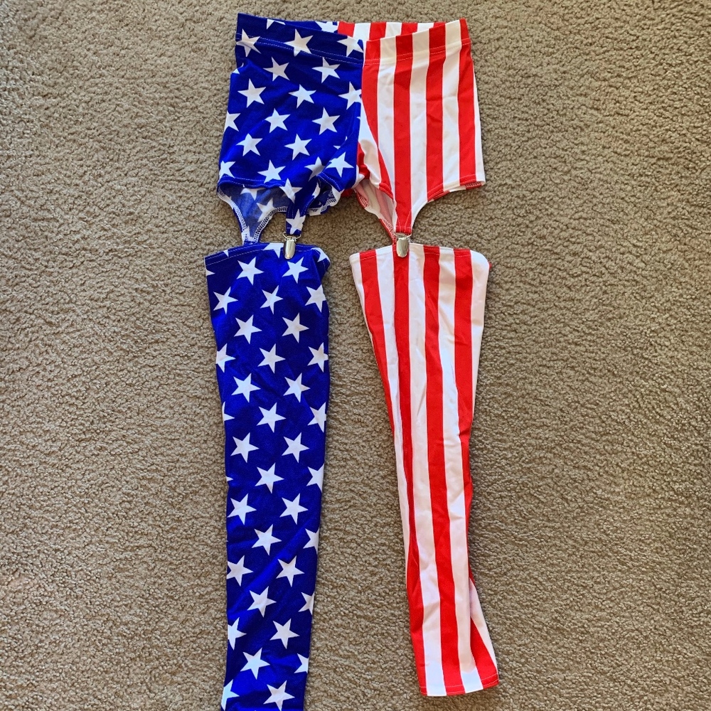 Blackmilk Kids in Amerika Suspender Leggings